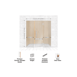 Glass Wall System 6′ wide x 7′ tall - The Sauna Place