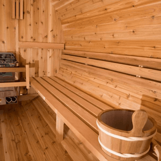 Almost Heaven 7′ x 7’+1′ Grandview 6-Person Cedar Barrel Sauna - The Sauna Place