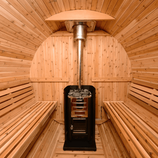 Almost Heaven 7′ x 7’+1′ Grandview 6-Person Cedar Barrel Sauna - The Sauna Place