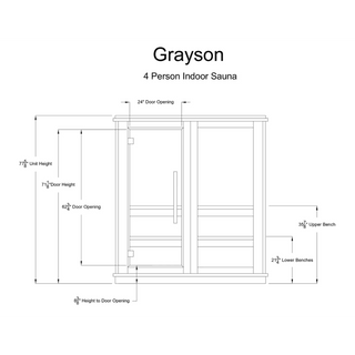 Almost Heaven Grayson 4 Person Indoor Sauna - The Sauna Place