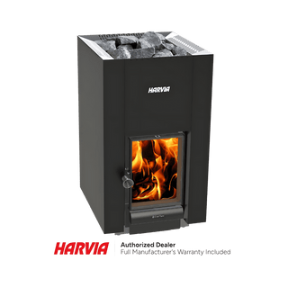 Harvia Linear 22 Greenflame Wood Burning Sauna Stove - The Sauna Place