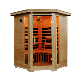 HeatWave Santa Fe 3 Person Carbon Corner Infrared Sauna - The Sauna Place