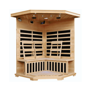 HeatWave Santa Fe 3 Person Carbon Corner Infrared Sauna - The Sauna Place