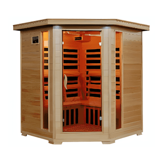 HeatWave Tucson 4 Person Carbon Corner Infrared Sauna - The Sauna Place