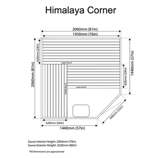 Almost Heaven Himalaya 6-Person Corner Indoor Sauna - The Sauna Place