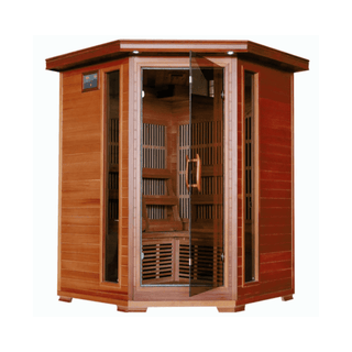 HeatWave Whistler 4 Person Corner Cedar Infrared Sauna - The Sauna Place