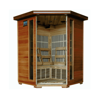 HeatWave Whistler 4 Person Corner Cedar Infrared Sauna - The Sauna Place