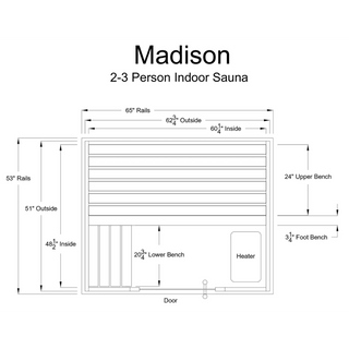 Almost Heaven Madison 2-3 Person Indoor Sauna - The Sauna Place