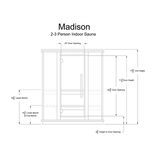 Almost Heaven Madison 2-3 Person Indoor Sauna - The Sauna Place