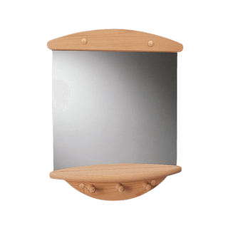 Mirror with 3-peg towel hanger and shelf (15" x 19") - The Sauna Place