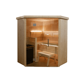 Almost Heaven Nordic Corner 4-Person Prebuilt Sauna - The Sauna Place