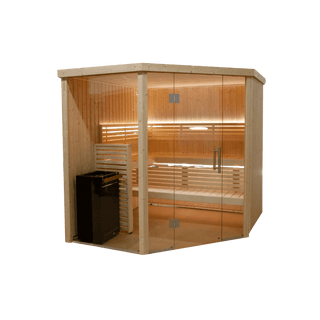 Almost Heaven Nordic Corner 6-Person Prebuilt Sauna - The Sauna Place