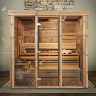 Dundalk Pure Cube PU572 Indoor Sauna - Knotty Red Cedar