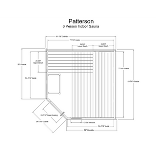 Almost Heaven Patterson 6 Person Sauna - The Sauna Place