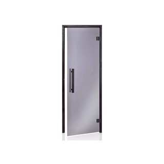 Premium Black Sauna/Steam Room Door w/ Grey Glass 24 1/2″ x 80 1/8″ - The Sauna Place