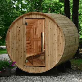 Almost Heaven 6′ x 8′ Princeton 6-person Barrel Sauna - The Sauna Place