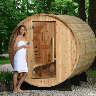 Almost Heaven 6′ x 8′ Princeton 6-person Barrel Sauna - The Sauna Place