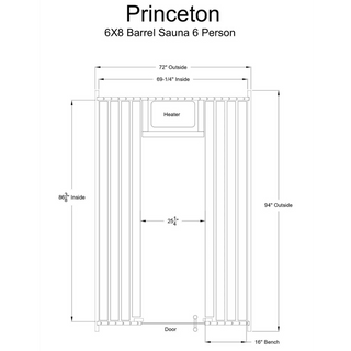 Almost Heaven 6′ x 8′ Princeton 6-person Barrel Sauna - The Sauna Place