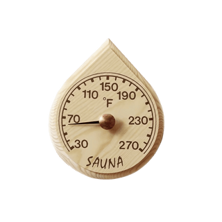 Raindrop Shaped Thermometer (6 1/2″ x 5 1/2″, °F) - The Sauna Place