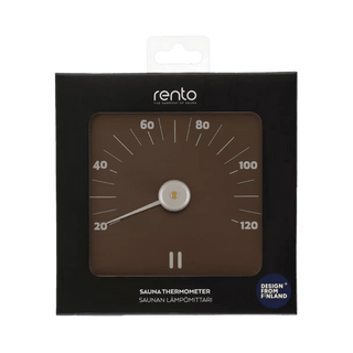 Rento Sauna Thermometer – Brown (5.91″ x 5.51″) - The Sauna Place