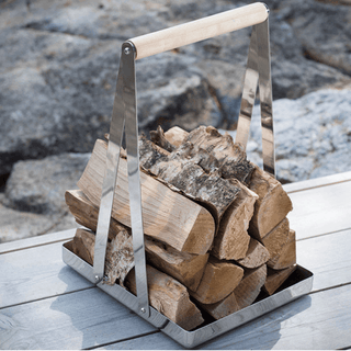 Rento Firewood Basket Stainless Steel - The Sauna Place