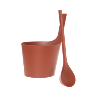 Rento Pisara Sauna Pail and Ladle Set – Bark Brown (5 Liters) - The Sauna Place