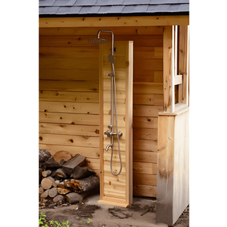 Rinse Tower Rustic Cedar Outdoor Shower - The Sauna Place