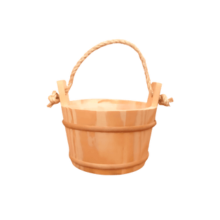 Rope Handle Wood Bucket with plastic liner (1 gal.) 8 3/4″ h x 10 1/4″ diam. - The Sauna Place