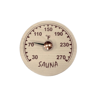 Round Pine Thermometer (5 1/2″ diam.) - The Sauna Place