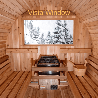 Almost Heaven 6′ x 6′ Pinnacle 4-Person Barrel Sauna - The Sauna Place