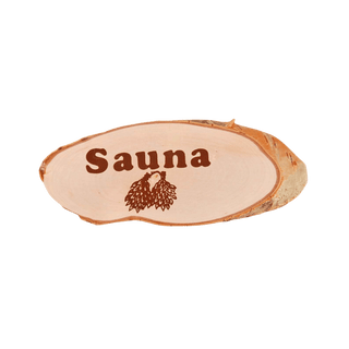 Sauna Birch Bark Sign (4" x 8" oval) - The Sauna Place