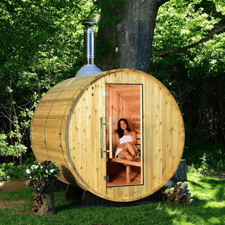 Almost Heaven 7′ x 7’ Seneca 6-Person Barrel Sauna - The Sauna Place