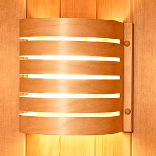 Slatted Wood Shade for P5511 wall light - The Sauna Place