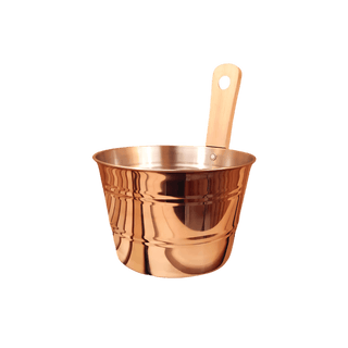 Stainless Steel 1 gal. Bucket with wood handle 9 1/2″ h x 9 1/8″ diam. - The Sauna Place