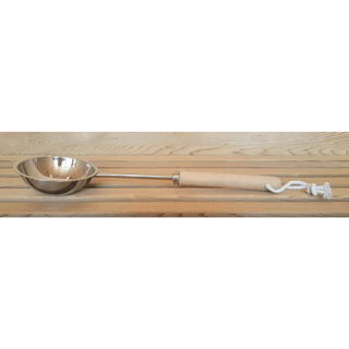 Stainless Steel Dipper with wood handle (15 1/2″ x 4 5/8″ bowl) - The Sauna Place