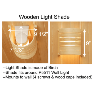 Slatted Wood Shade for P5511 wall light - The Sauna Place