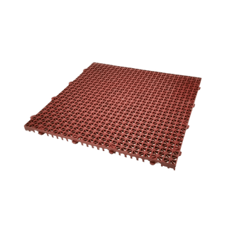 Superdek plastic non-slip floor tiles - BRICK RED - The Sauna Place