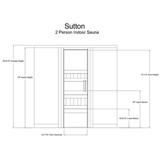 Almost Heaven Sutton 2-Person Prebuilt Sauna - The Sauna Place