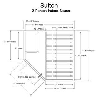 Almost Heaven Sutton 2-Person Prebuilt Sauna - The Sauna Place