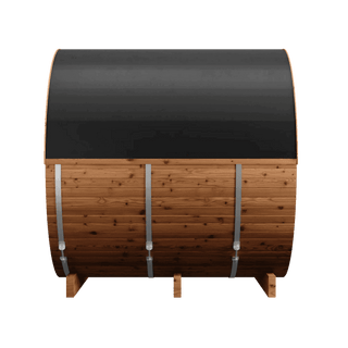 Thermory Barrel No. 60 – Natural (With Wide Back Window & Porch) - The Sauna Place