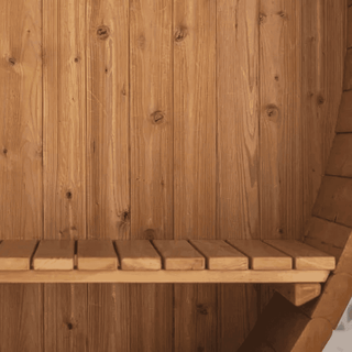 Thermory Barrel No. 60 – Natural (With Wide Back Window & Porch) - The Sauna Place