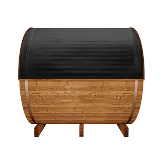 Thermory Barrel No. 50 – Natural (With Wide Back Window, No Porch) - The Sauna Place