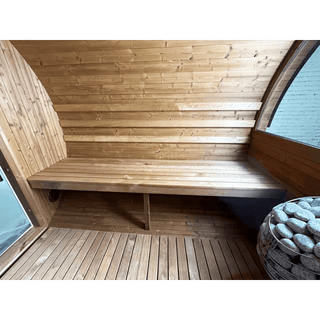 Thermory Barrel No. 50 – Natural (With Wide Back Window, No Porch) - The Sauna Place