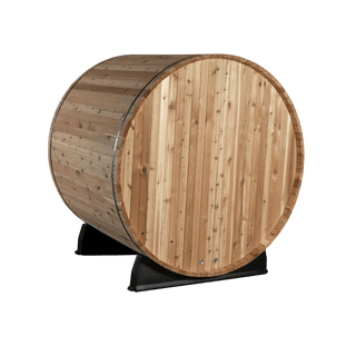 Almost Heaven 6′ x 4’+1′ Vienna 2-Person Barrel Sauna - The Sauna Place