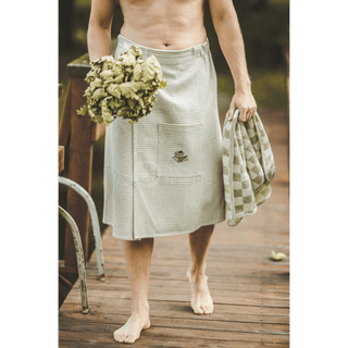 Waffle sauna apron half length - The Sauna Place