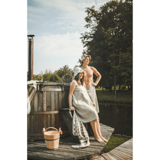 Waffle sauna apron half length - The Sauna Place