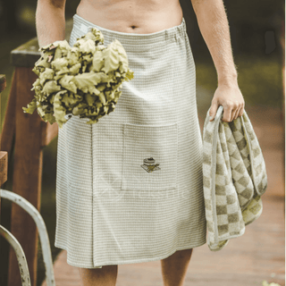 Waffle sauna apron half length - The Sauna Place