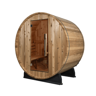 Almost Heaven 6′ x 5′ Watoga 4-person Barrel Sauna - The Sauna Place