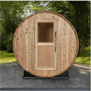 Almost Heaven 6′ x 5′ Watoga 4-person Barrel Sauna - The Sauna Place