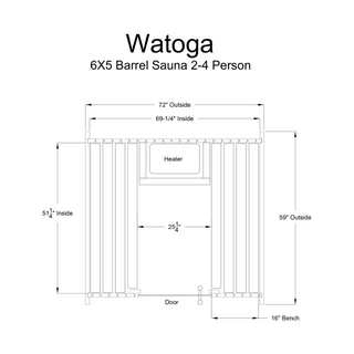 Almost Heaven 6′ x 5′ Watoga 4-person Barrel Sauna - The Sauna Place